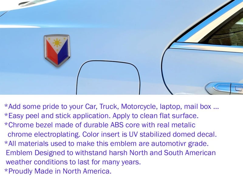 Car Chrome Decals Philippine Flag Philippines Car Auto Chrome Emblem 3D Decal Bumper Sticker - Image 2